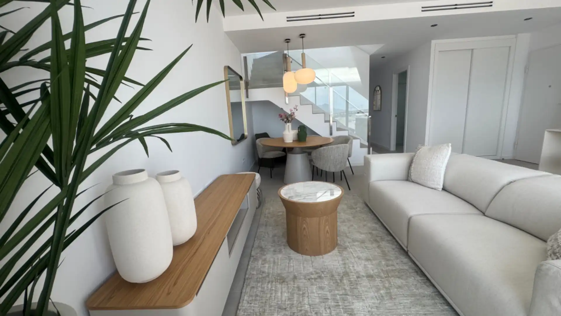 Sala d'estar de Àtic en venda en La Nucia amb Aire condicionat, Terrassa i Traster
