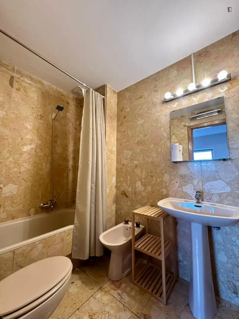 Bany de Apartament de lloguer en Madrid amb Calefacció, Moblat i Forn