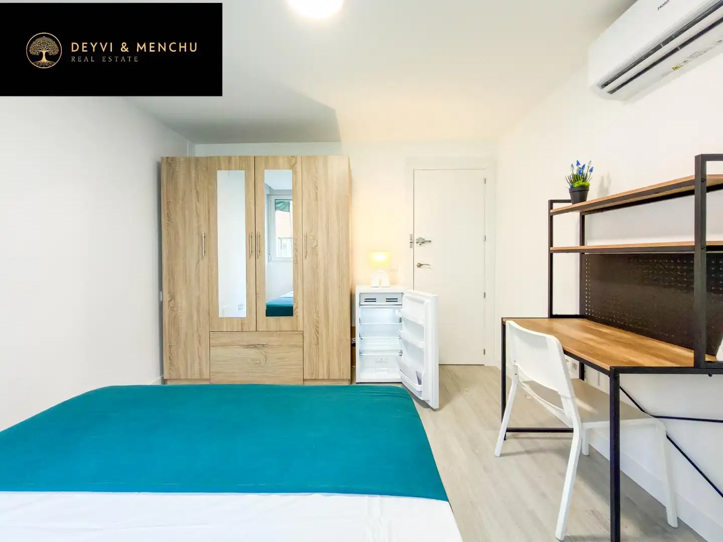 Schlafzimmer von Wohnung zur untervermieten in Madrid mit Klimaanlage, Heizung und Möbliert