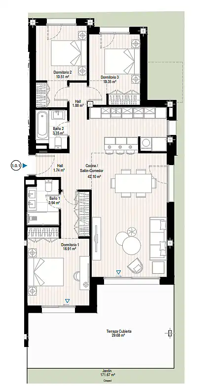 Apartment mit Garten zum Verkauf in Doña Julia Golf, imagen 14