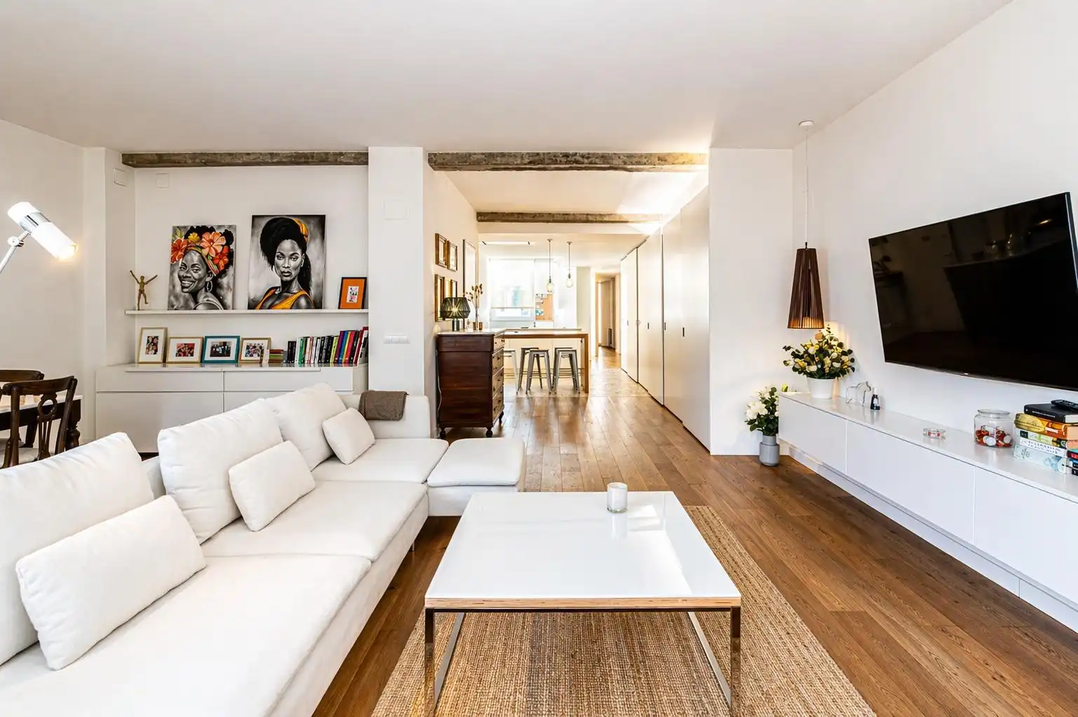 Living room of Flat for sale in Carlet  with Air Conditioner, Heating and Parquet flooring