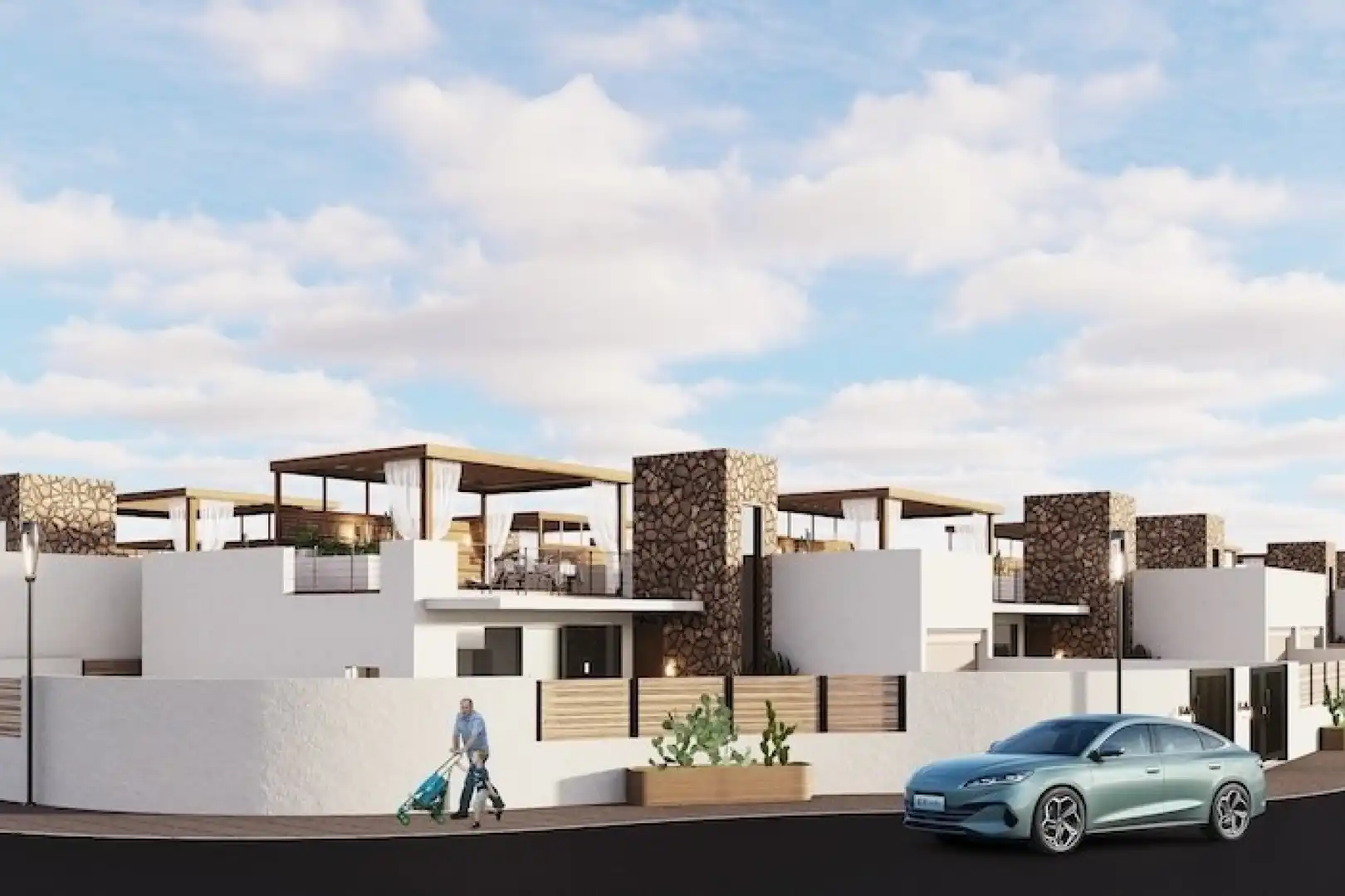 Exterior view of Flat for sale in Fuente Álamo de Murcia  with Air Conditioner, Private garden and Terrace