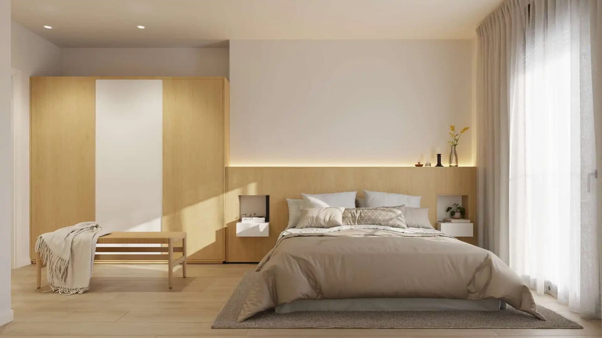 Schlafzimmer von Wohnung zum Verkauf in Lleida mit Klimaanlage, Heizung und Parkett