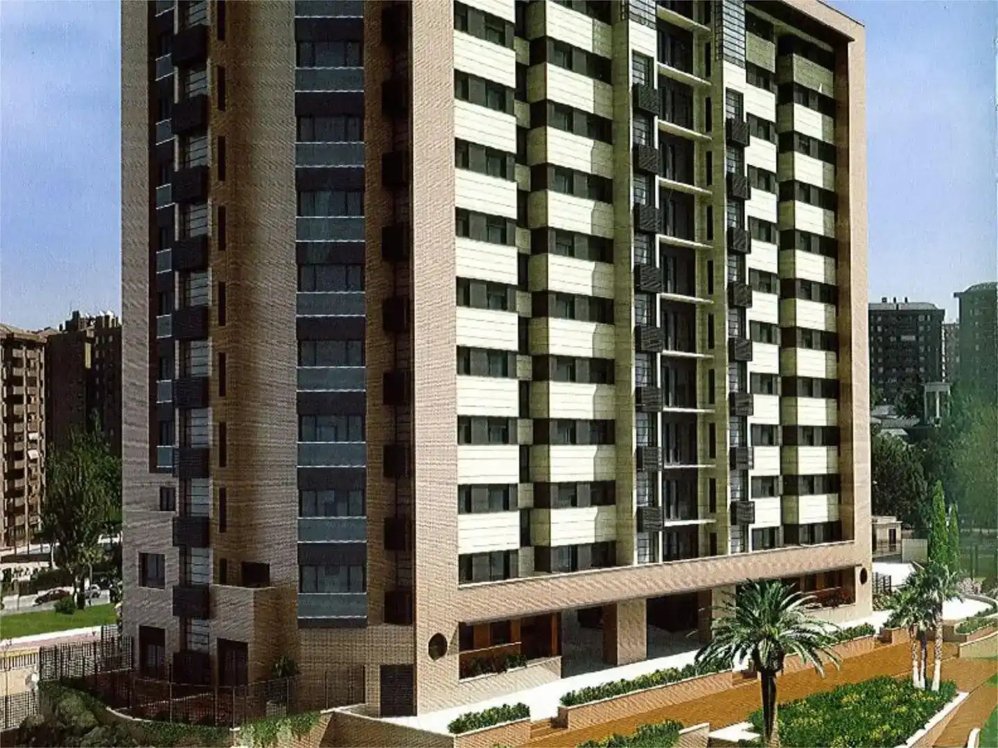 Außenansicht von Wohnung zur Miete in  Madrid Capital mit Klimaanlage und Schwimmbad