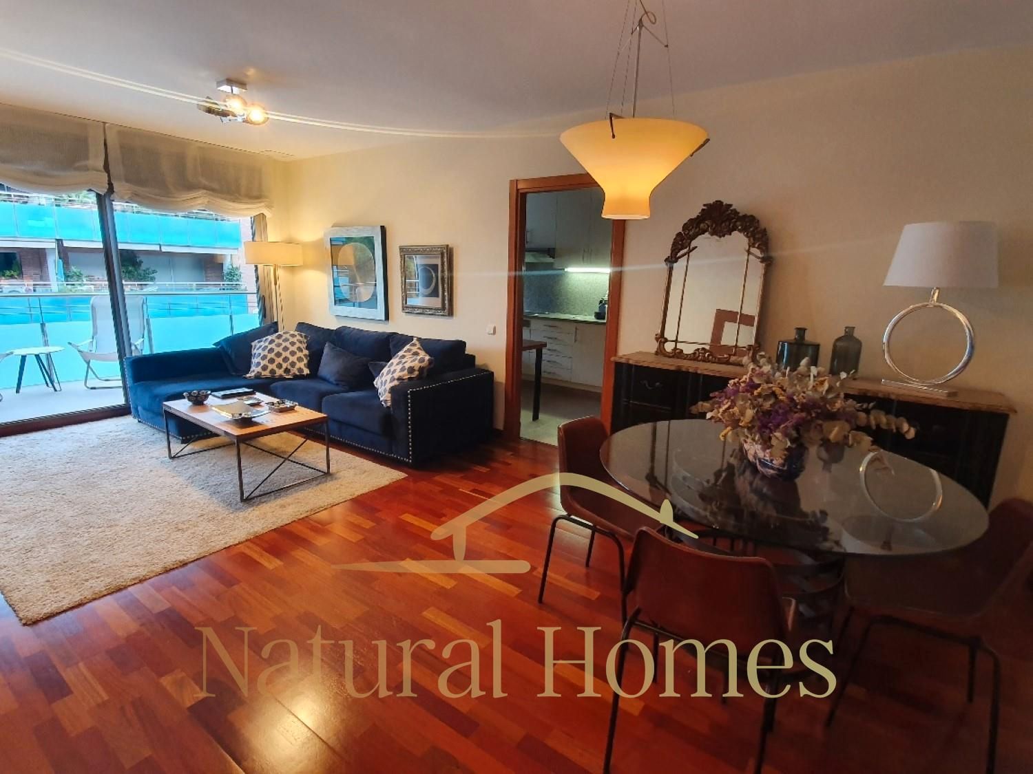 Living room of Flat to rent in Sant Andreu de Llavaneres  with Air Conditioner, Heating and Parquet flooring