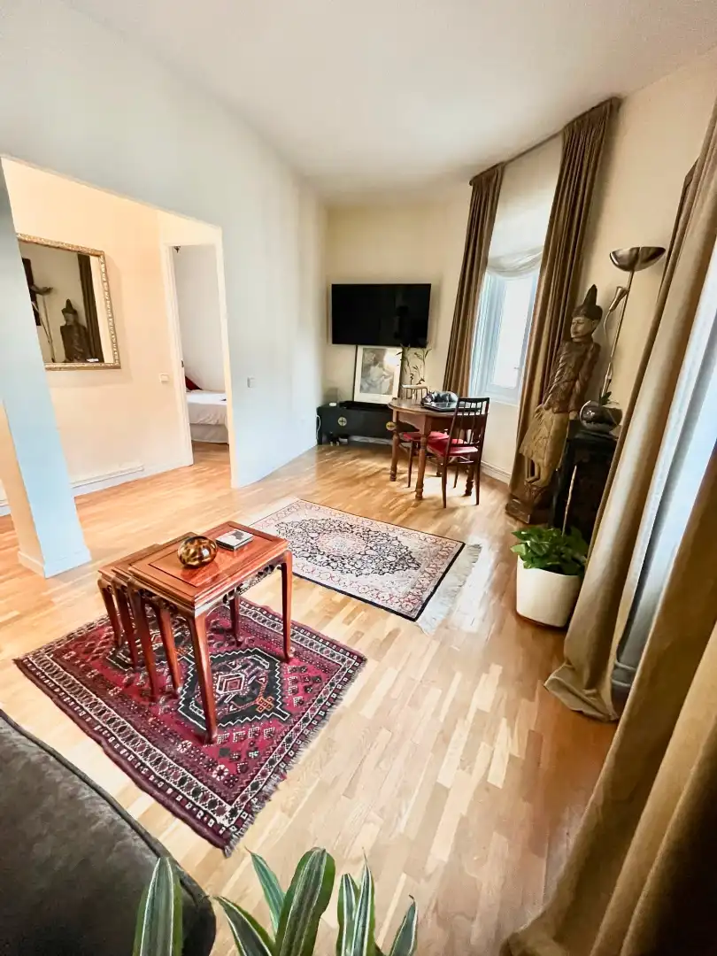 Wohnzimmer von Wohnung zur Miete in Madrid mit Klimaanlage, Heizung und Parkett