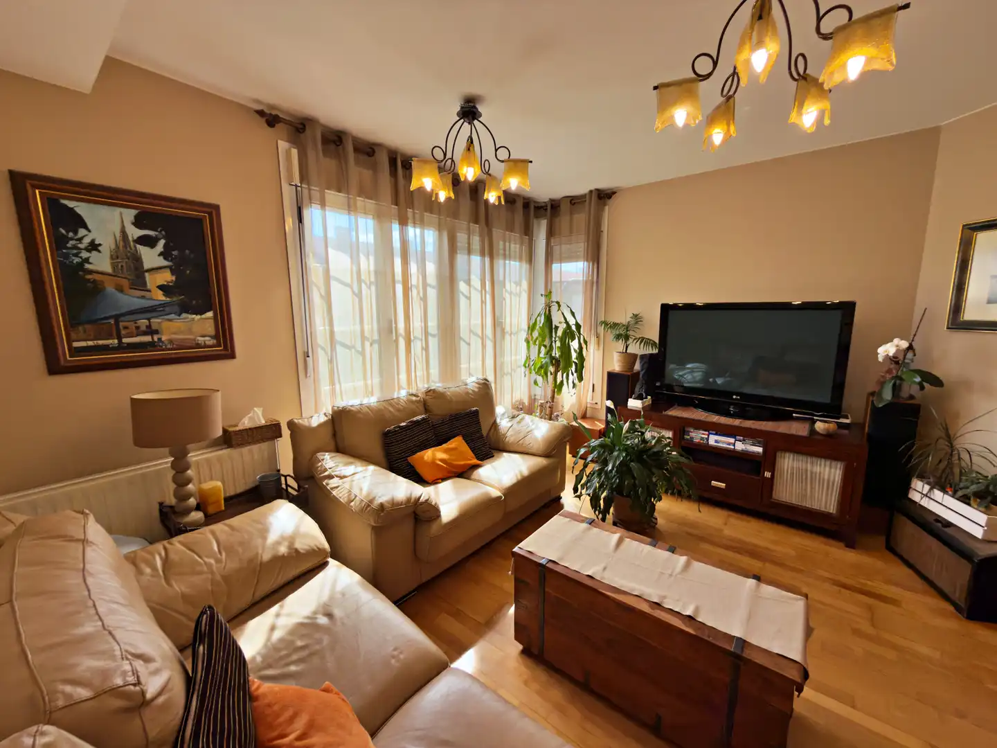 Living room of Detached homes for sale in Llanera  with Heating, Parquet flooring and Terrace