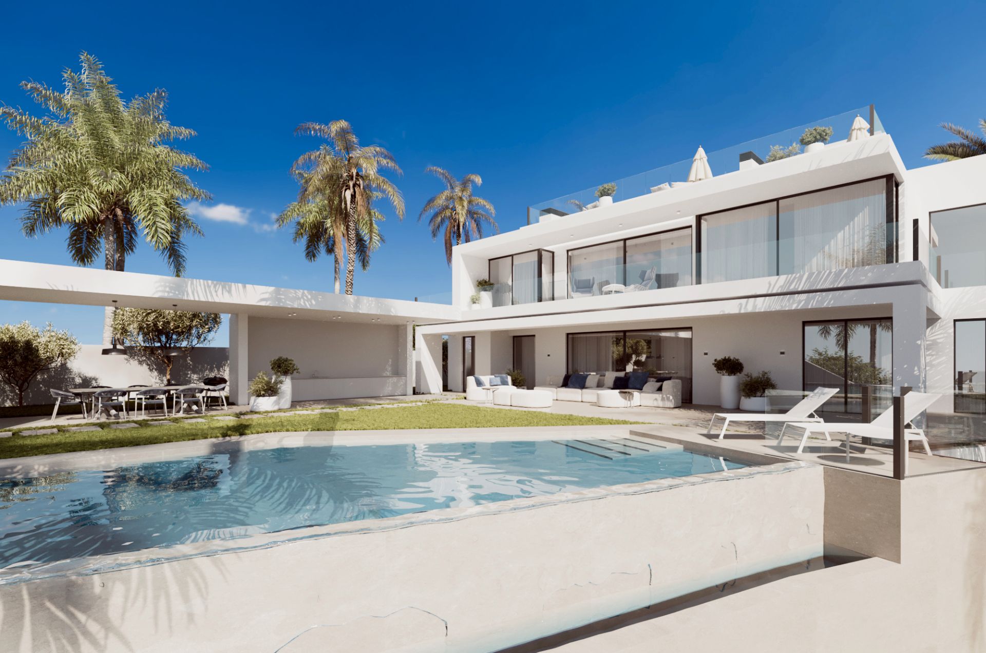 Exterior view of Houses for sale in Marbella  with Air Conditioner, Private garden and Terrace