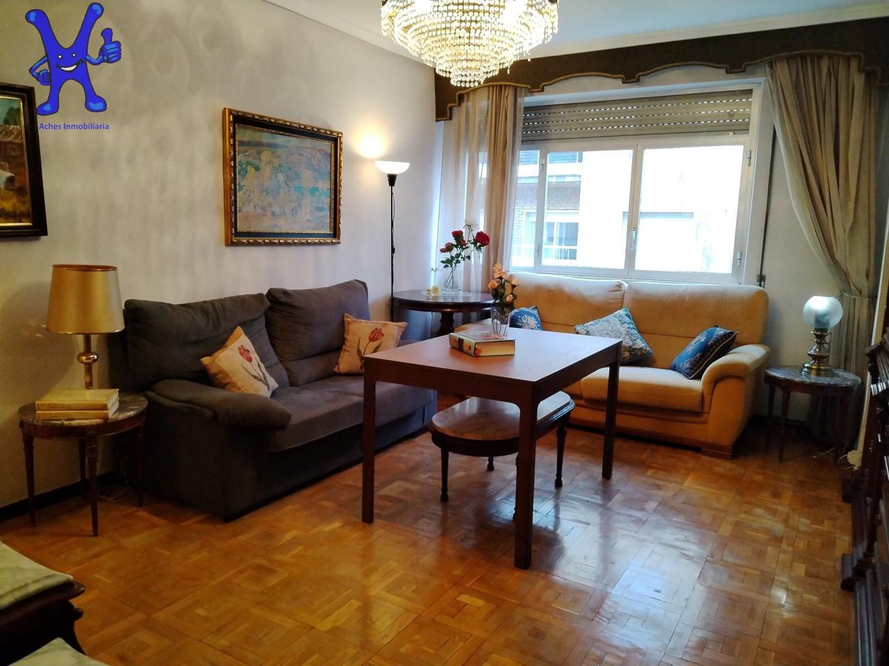 Living room of Flat for sale in Salamanca Capital  with Heating, Terrace and Furnished