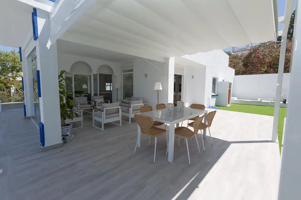 Terraza de Casa o chalet de alquiler en Sanlúcar de Barrameda con Aire acondicionado, Jardín privado y Terraza