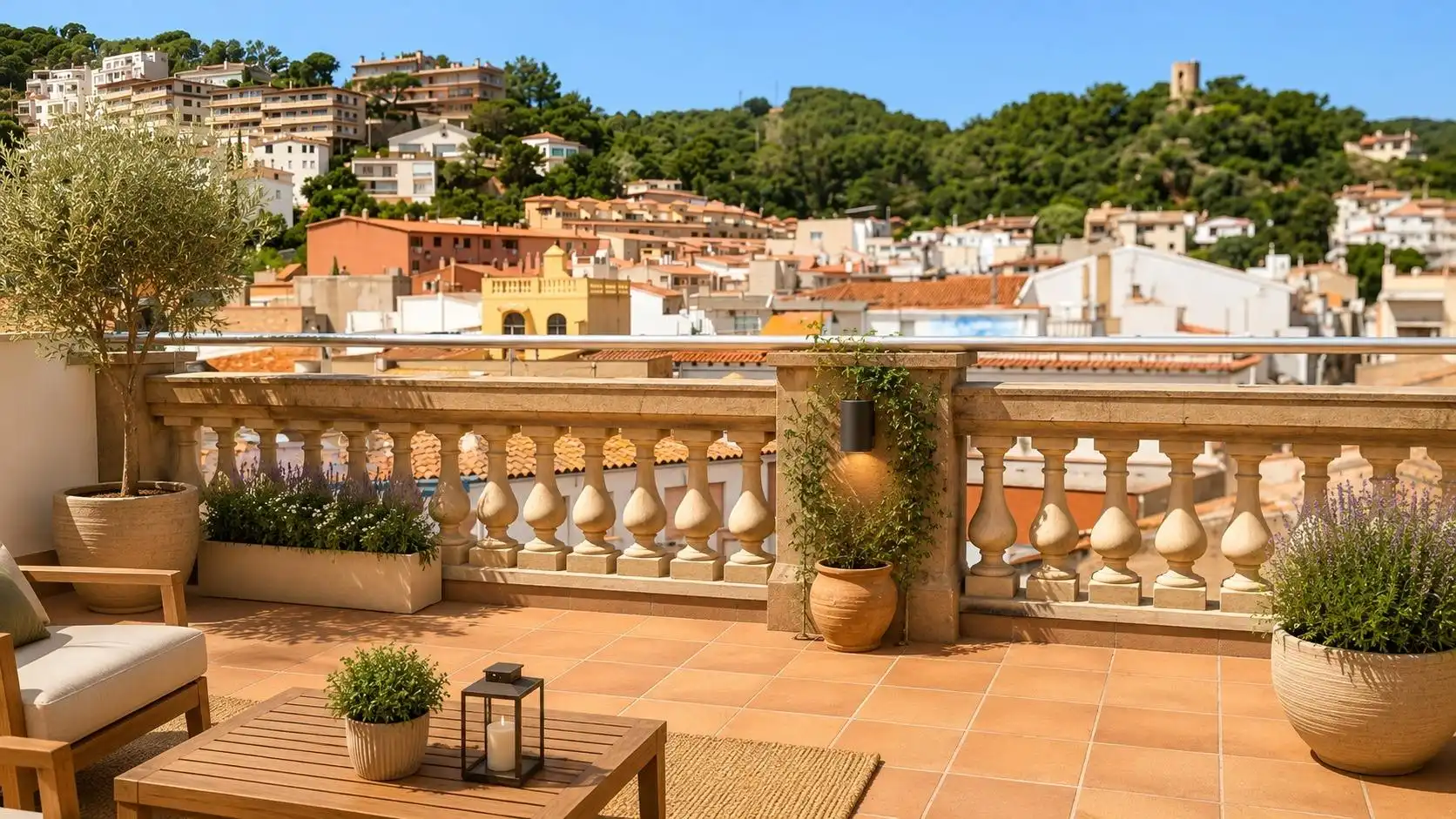Terrace of Apartments for rent in Tossa de Mar  with Air Conditioner, Heating and Parquet flooring