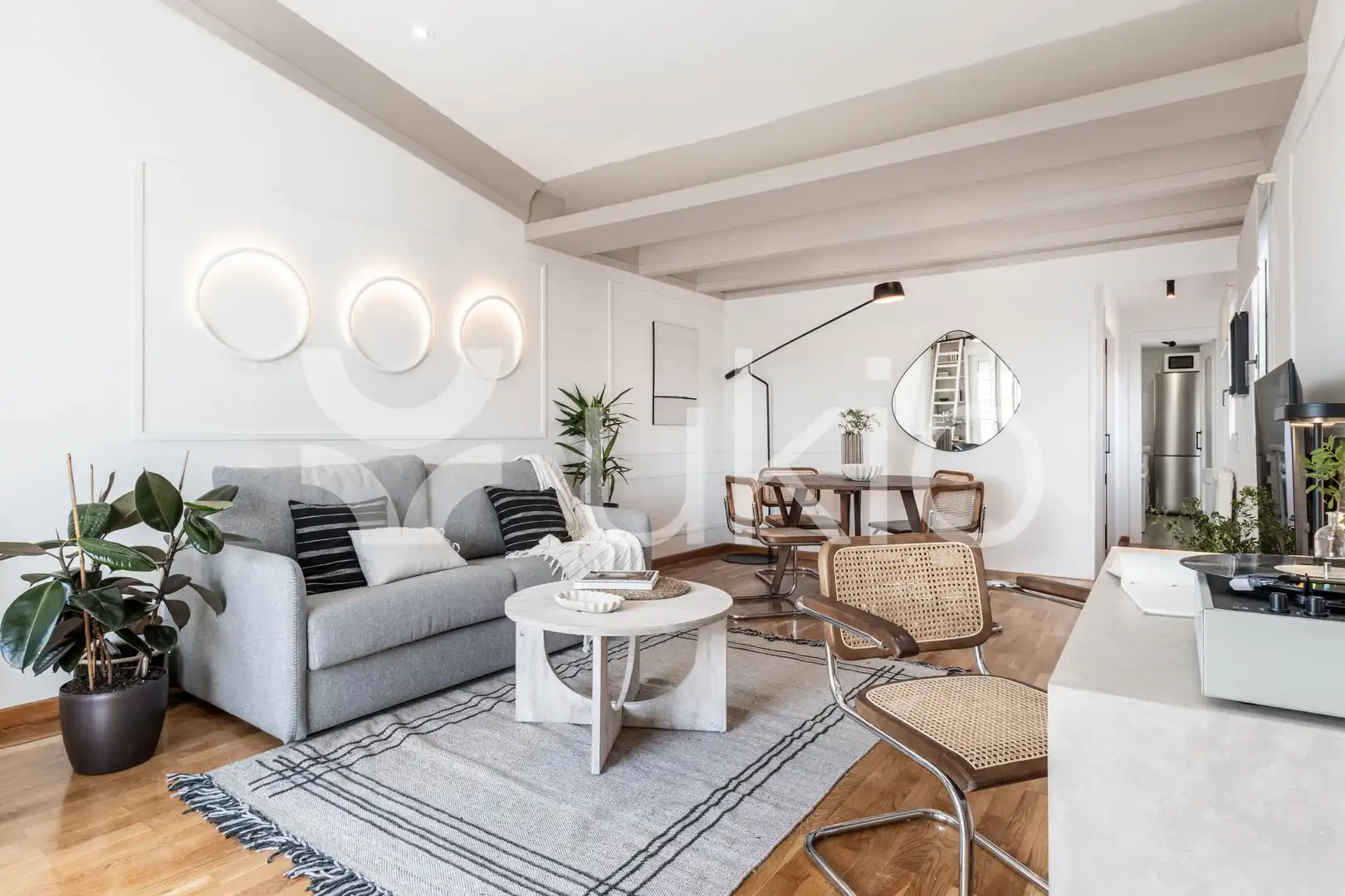 Wohnzimmer von Dachboden zur Miete in Madrid mit Klimaanlage, Heizung und Terrasse