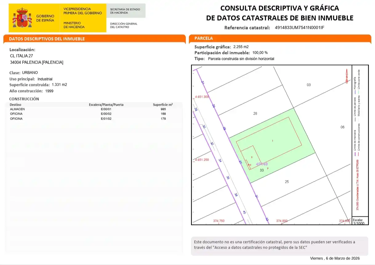 Industrial buildings for sale in Palencia  with Heating and Alarm