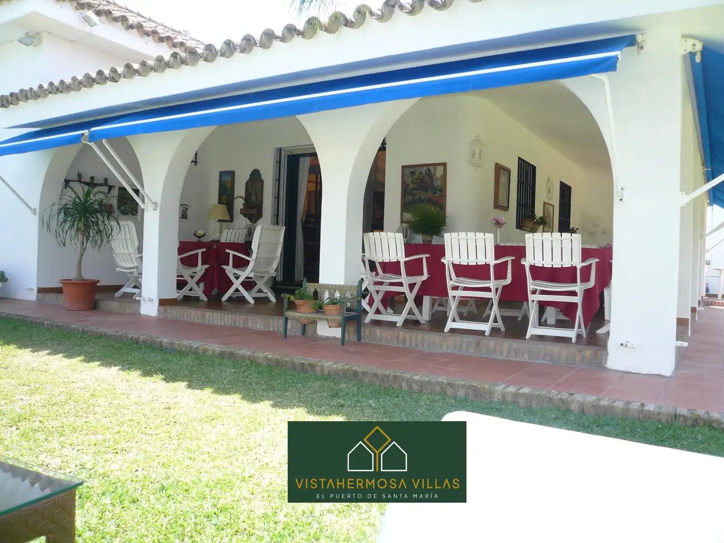 Terrassa de Casa o xalet de lloguer en El Puerto de Santa María amb Aire condicionat, Jardí privat i Moblat