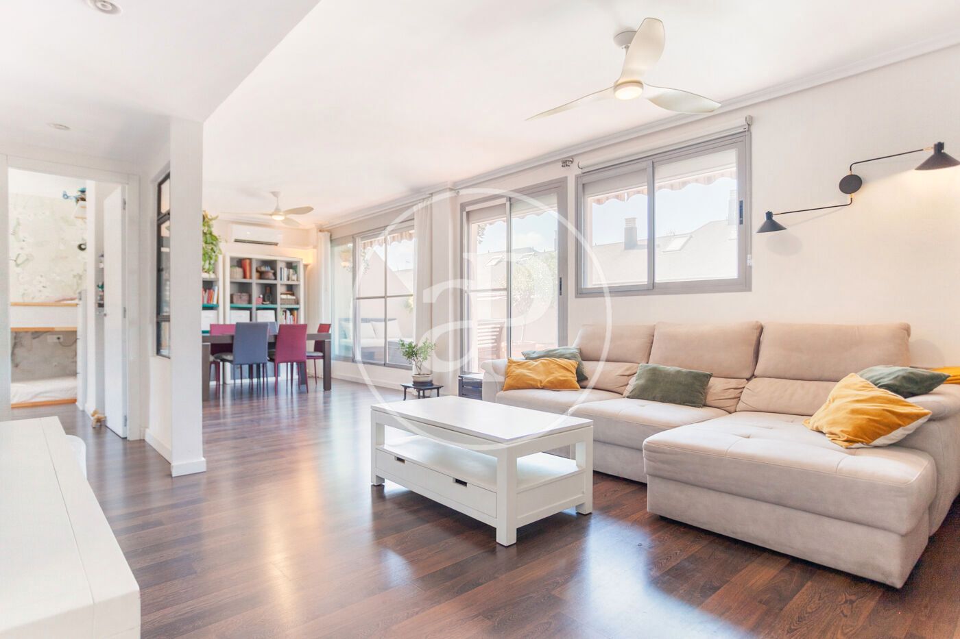 Living room of Attic for sale in  Valencia Capital  with Air Conditioner, Heating and Private garden