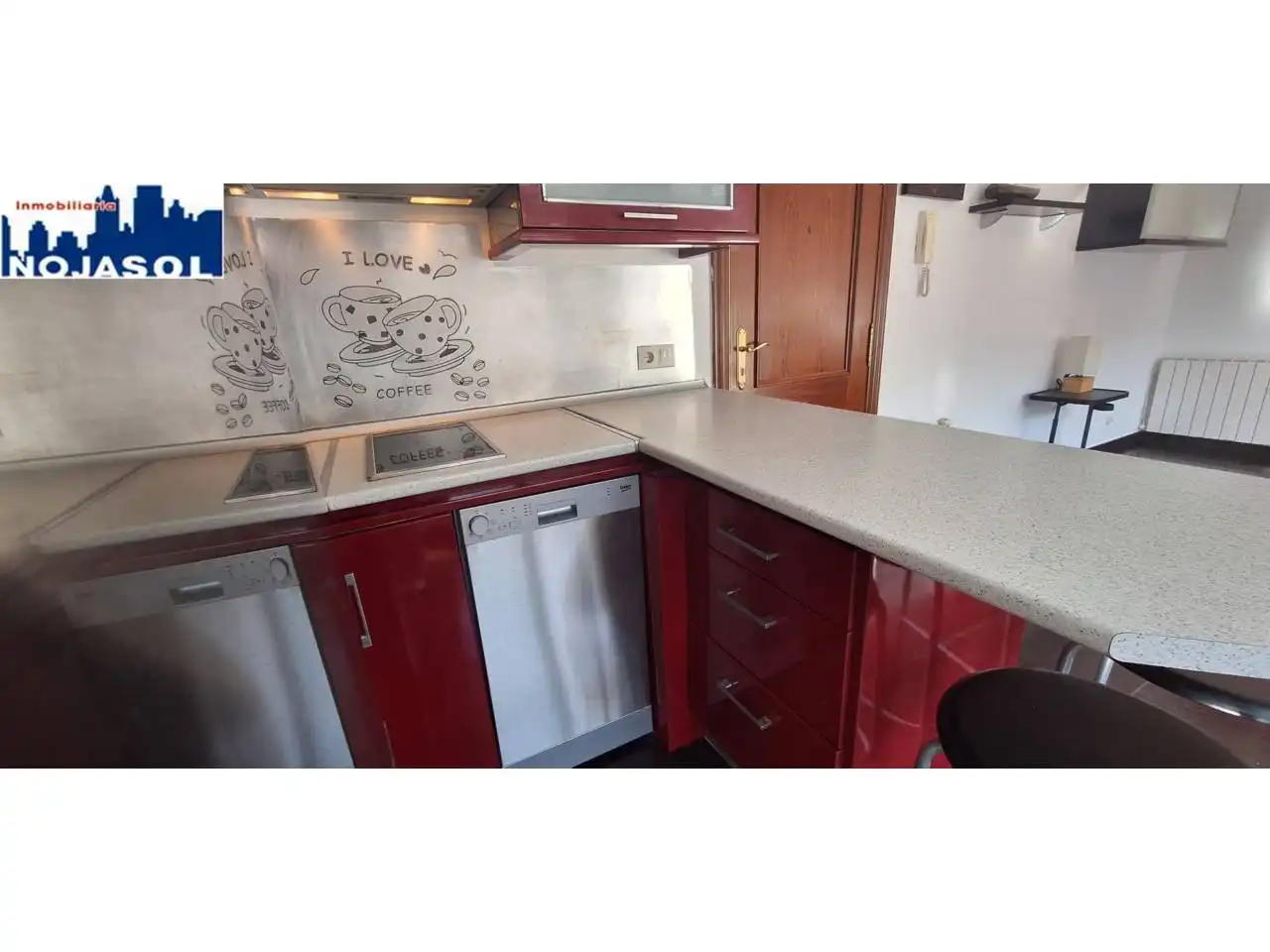 Cuina de Apartament de lloguer en Noja amb Calefacció, Terrassa i Moblat