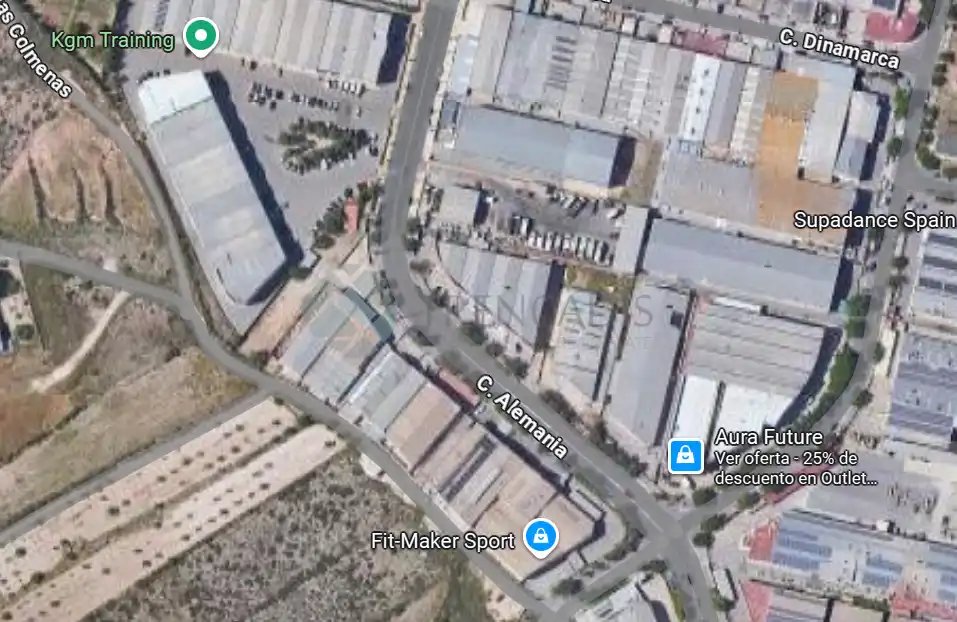 Vista exterior de Nave industrial en venta en Elda