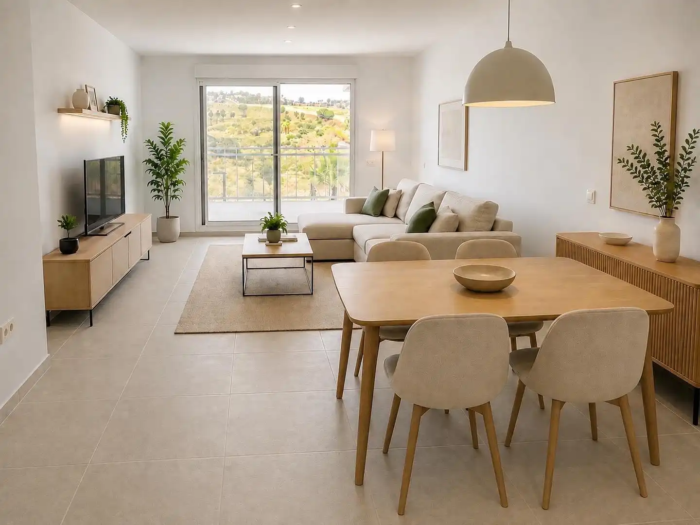 Sala de estar de Piso en venta en Mijas con Aire acondicionado, Calefacción y Terraza
