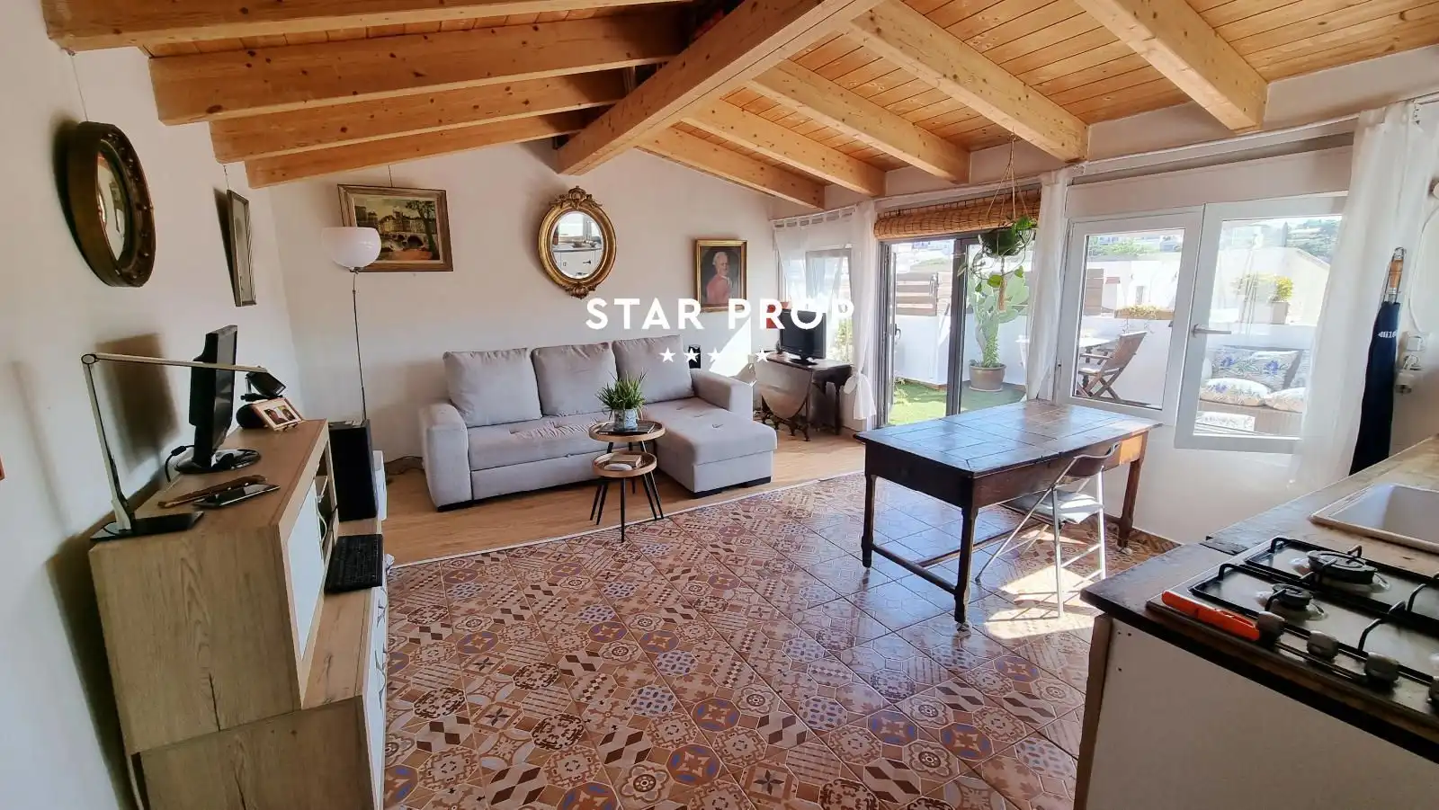 Sala de estar de Ático en venta en Llançà con Aire acondicionado, Calefacción y Terraza