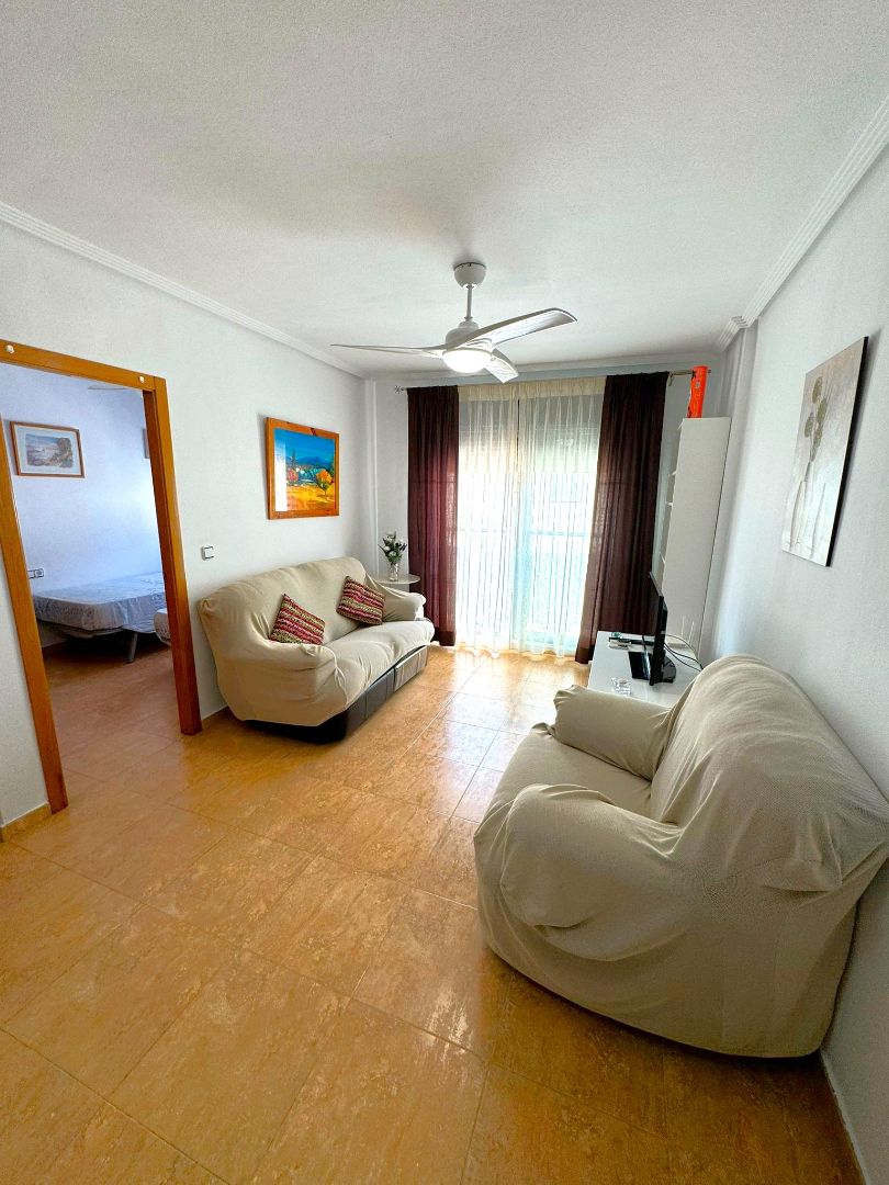 Sala d'estar de Àtic de lloguer en San Javier amb Aire condicionat, Moblat i Rentadora