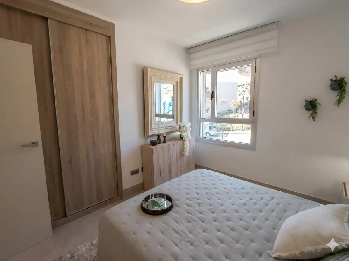 Schlafzimmer von Wohnung zum Verkauf in Mijas mit Klimaanlage, Privatgarten und Terrasse