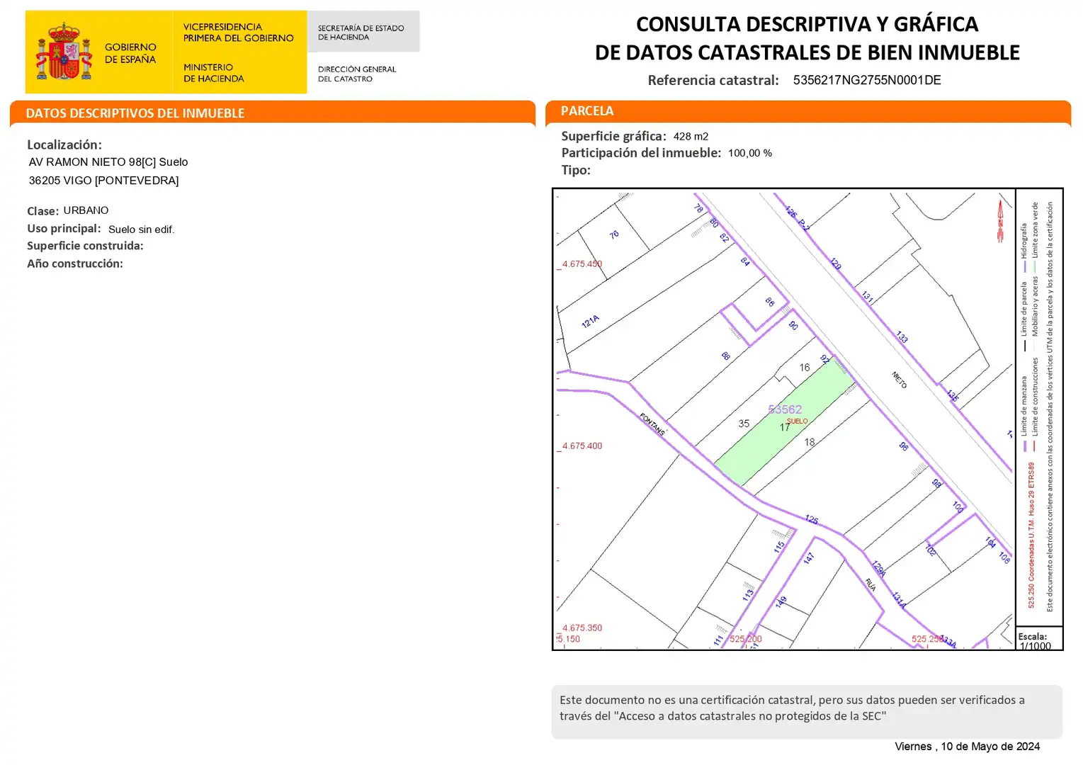 Wohnbaugrundstück zum Verkauf in Avenida de Ramón Nieto 98, imagen 5