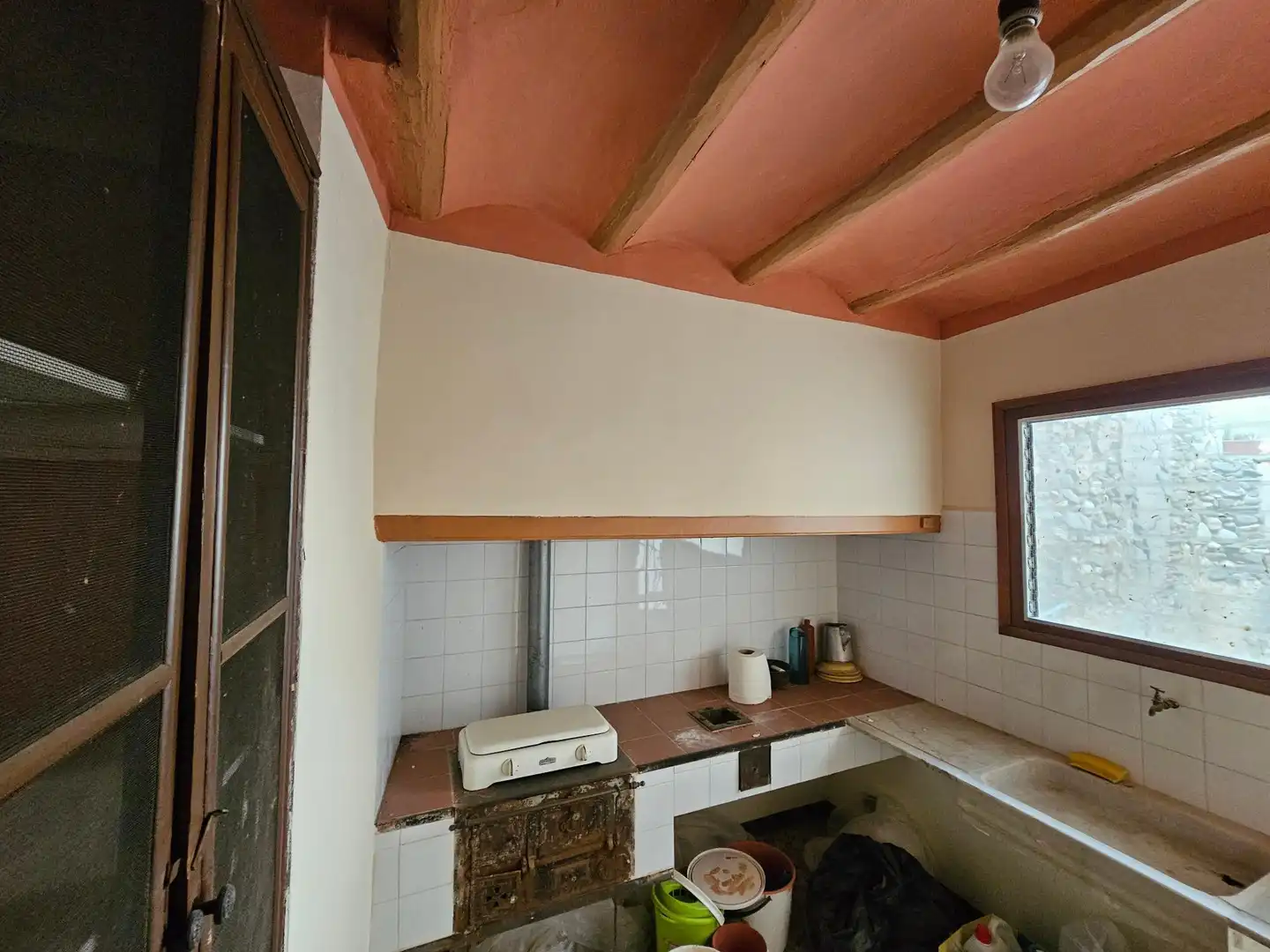 Küche von Einfamilien-Reihenhaus zum Verkauf in Poboleda mit Terrasse, Abstellraum und Balkon