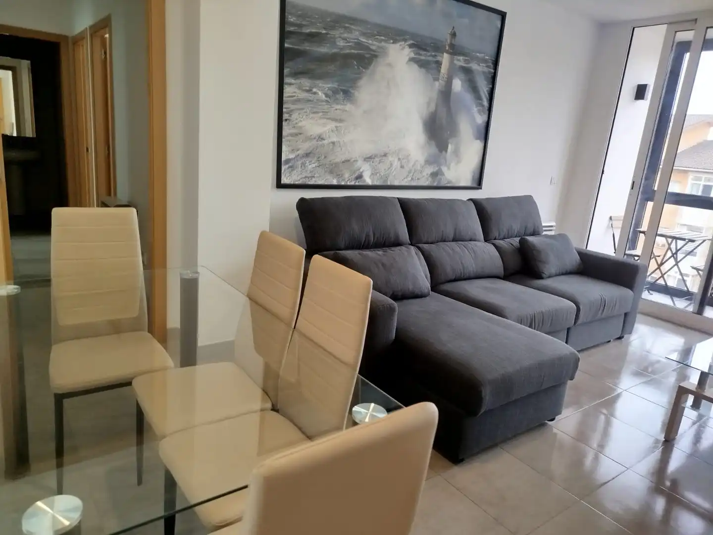 Sala de estar de Piso en venta en Viveiro con Terraza, Amueblado y Piscina comunitaria