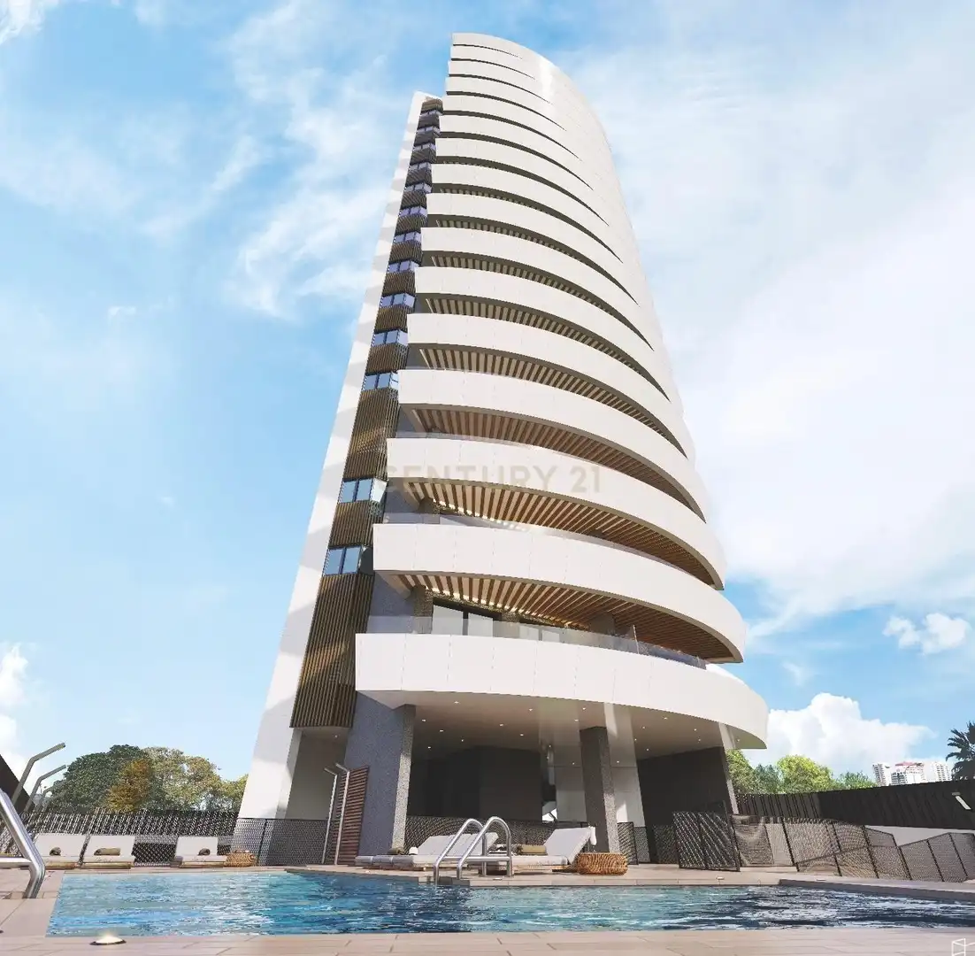 Exterior view of Flat for sale in Calpe / Calp  with Air Conditioner, Private garden and Swimming Pool