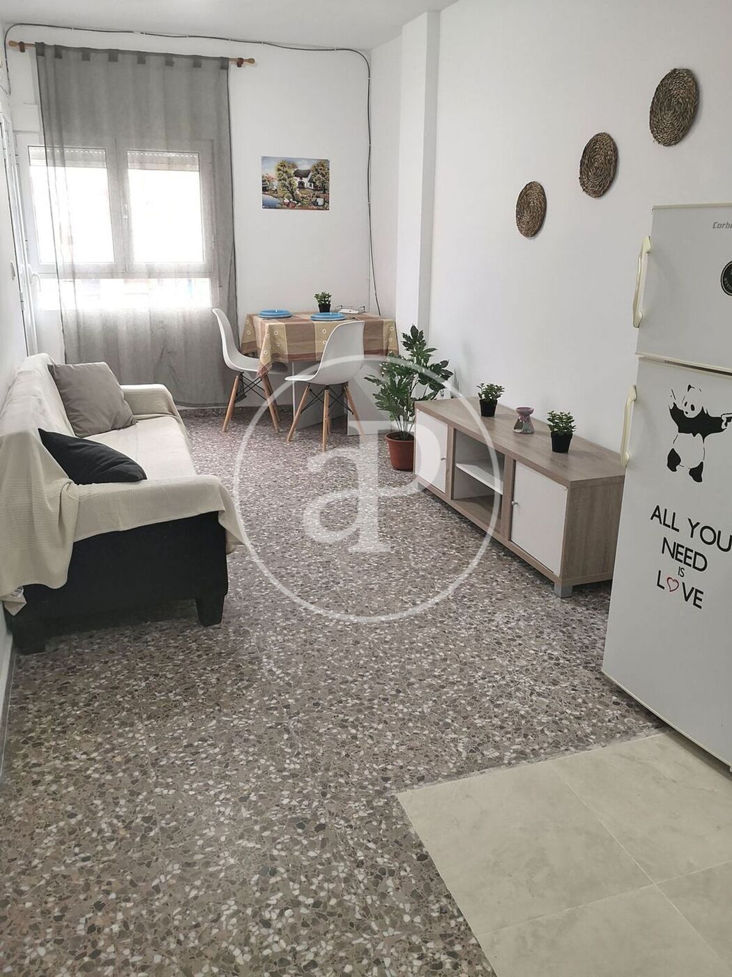Sala de estar de Piso de alquiler en  Valencia Capital con Calefacción, Amueblado y Balcón