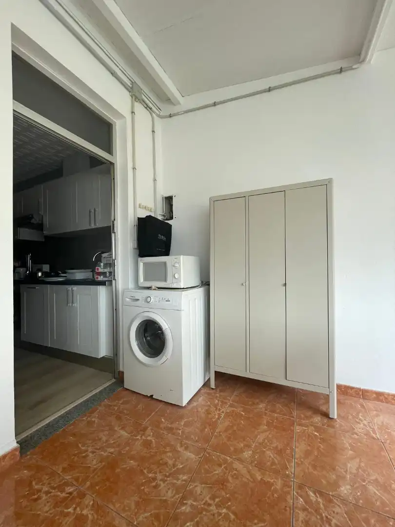 Kitchen of Flat for rent in Ferrol  with Heating, Terrace and Furnished