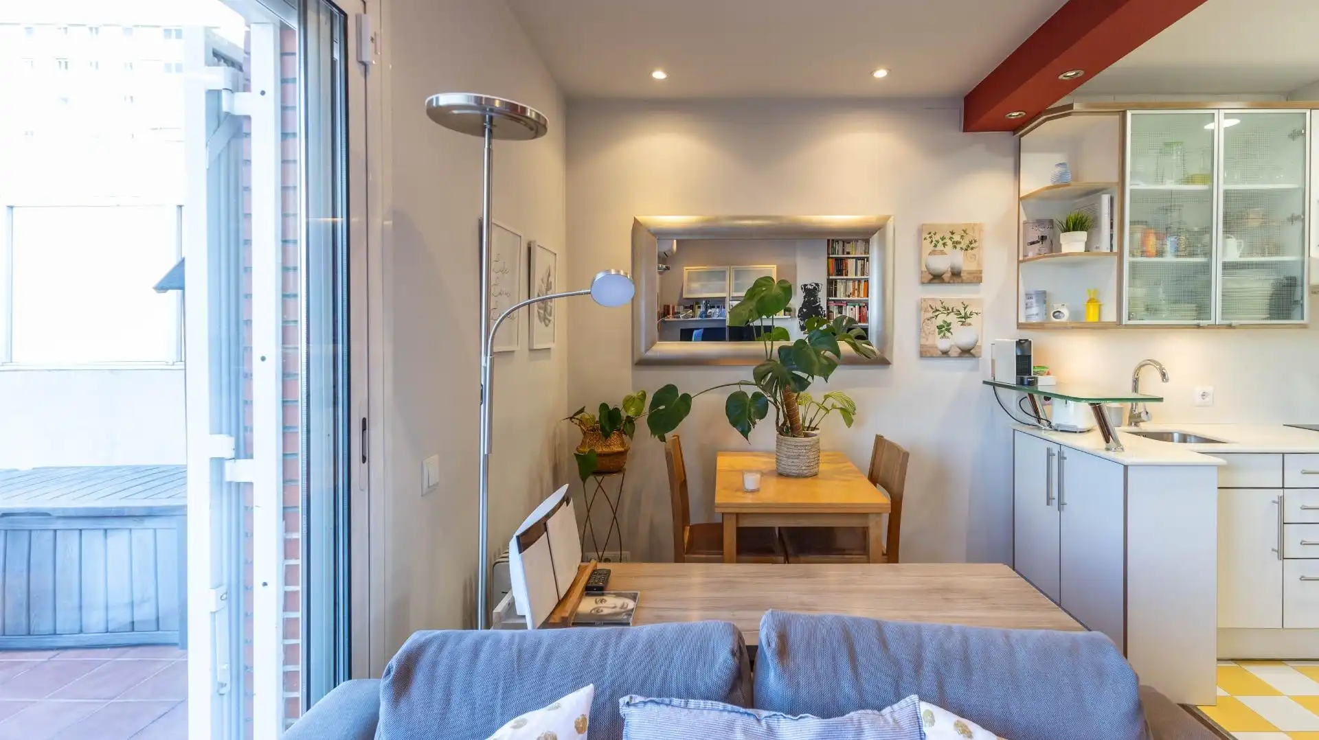 Dining room of Attic for sale in Barcelona  with Air Conditioner, Parquet flooring and Terrace