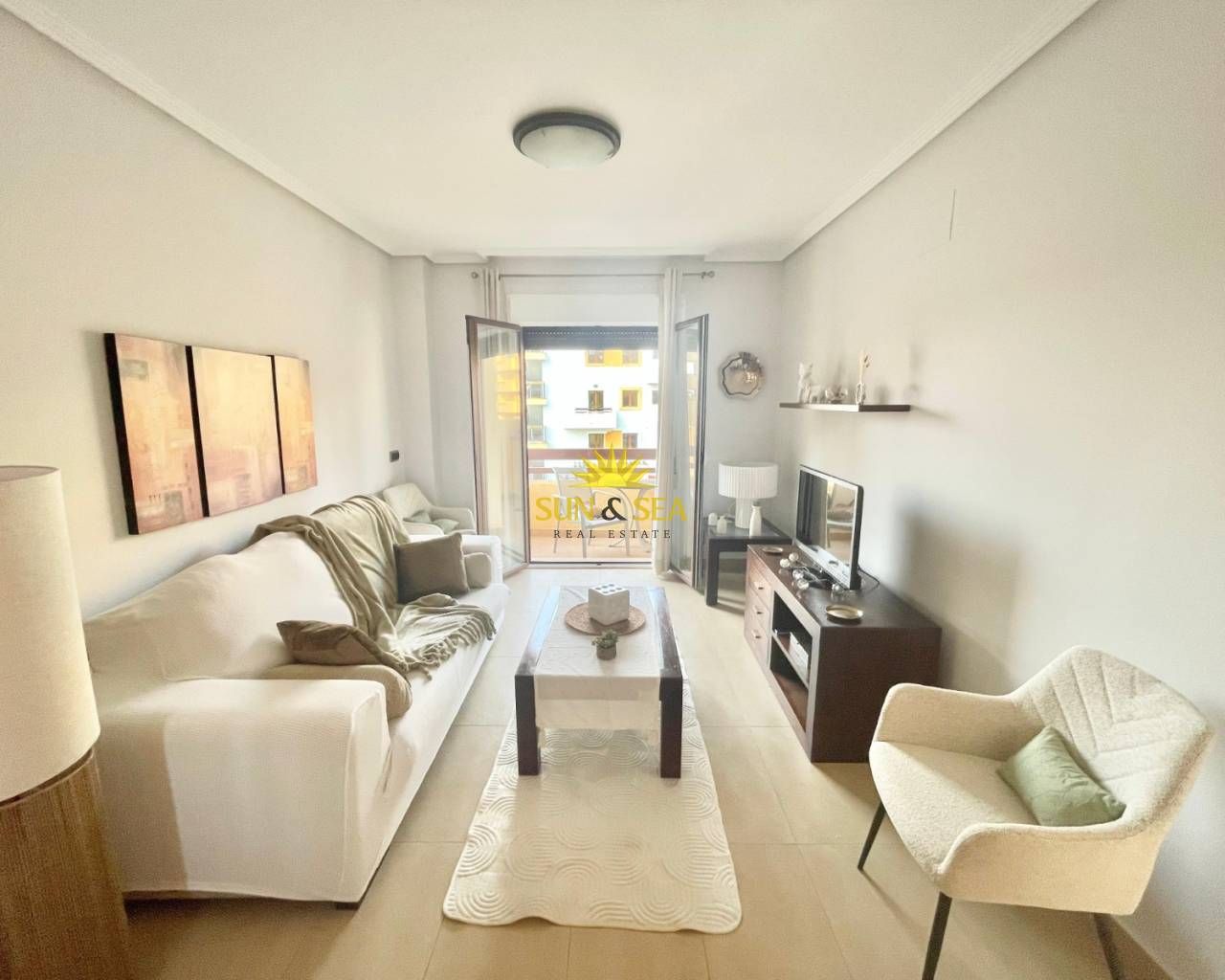Living room of Apartment to rent in Los Alcázares  with Air Conditioner, Heating and Swimming Pool