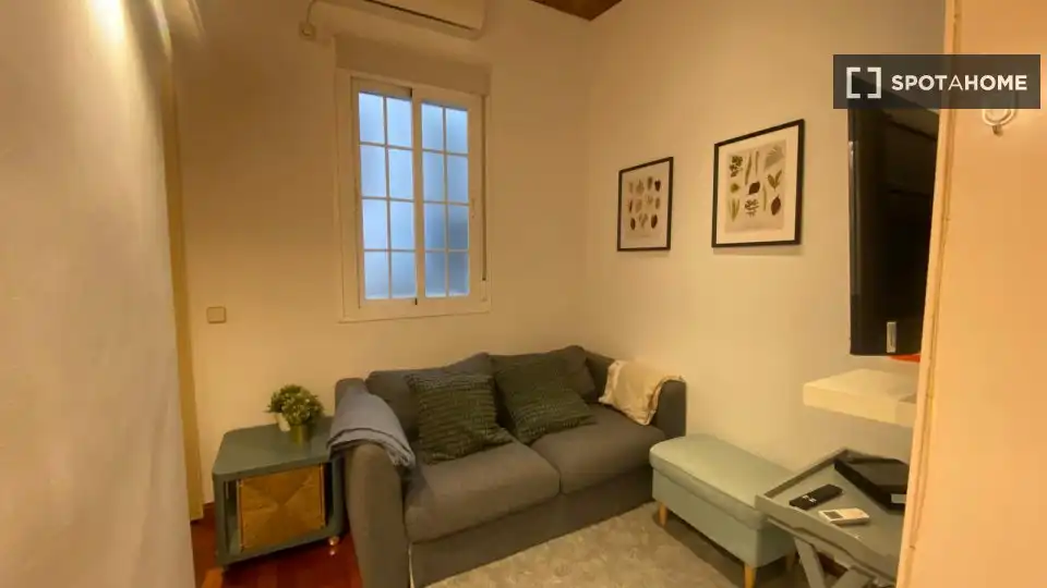 Living room of Flat for rent in Madrid  with Air Conditioner, Heating and Furnished