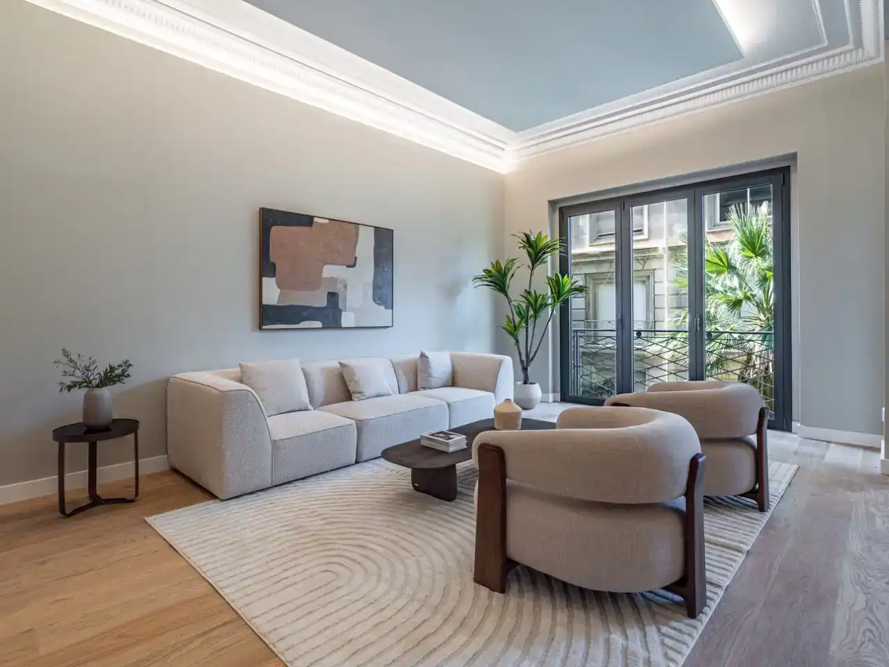 Sala d'estar de Pis en venda en  Barcelona Capital amb Aire condicionat i Balcó