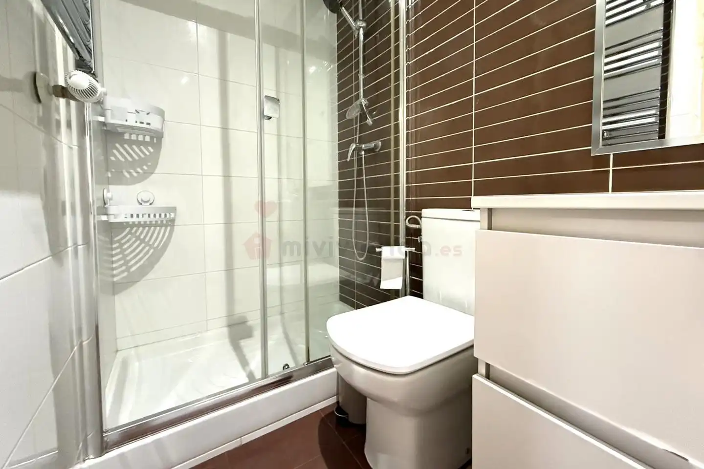 Bany de Apartament de lloguer en Madrid amb Aire condicionat, Calefacció i Moblat