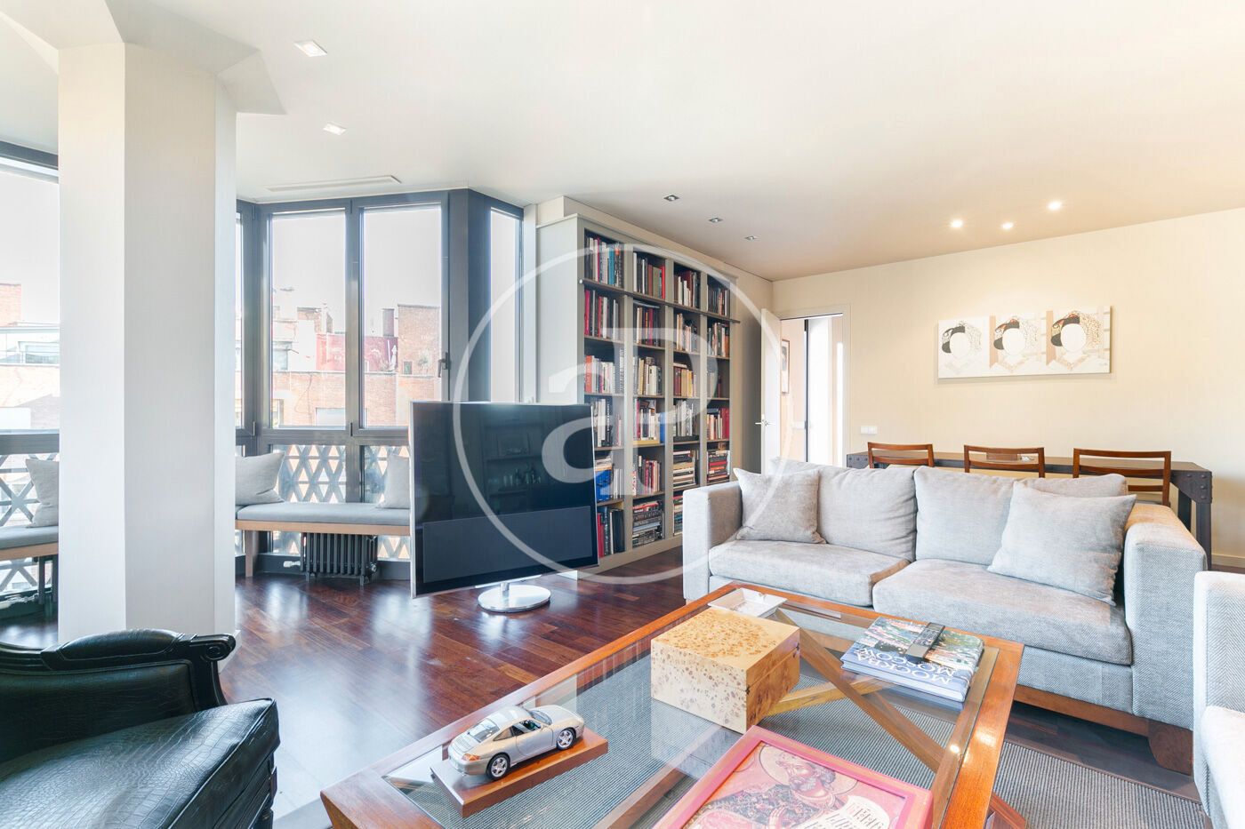 Living room of Flat to rent in  Barcelona Capital  with Air Conditioner, Heating and Furnished