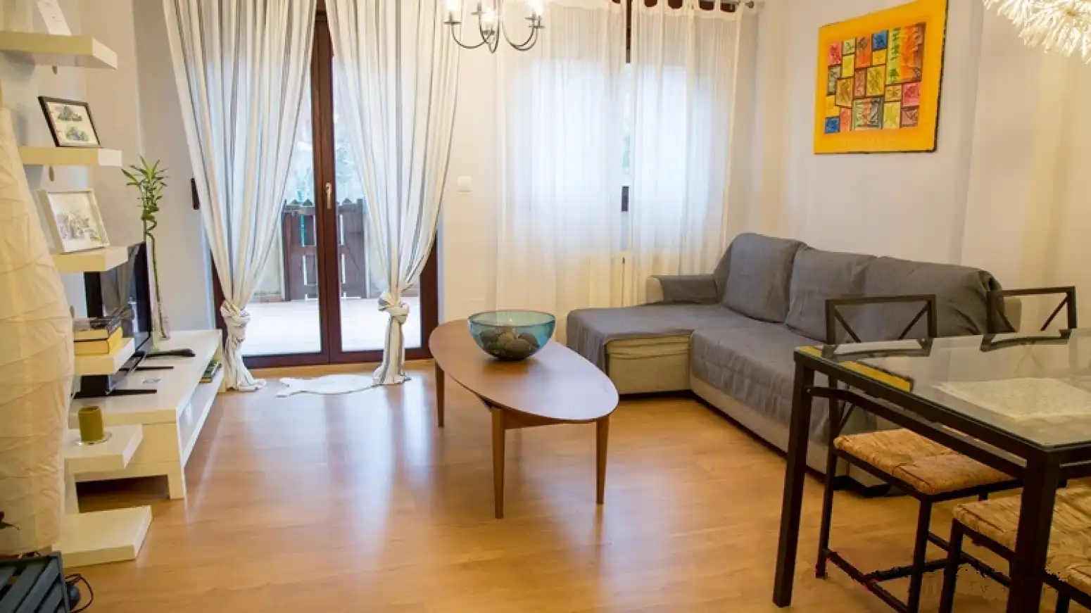 Wohnzimmer von Wohnung zum Verkauf in Rionansa mit Heizung, Privatgarten und Parkett
