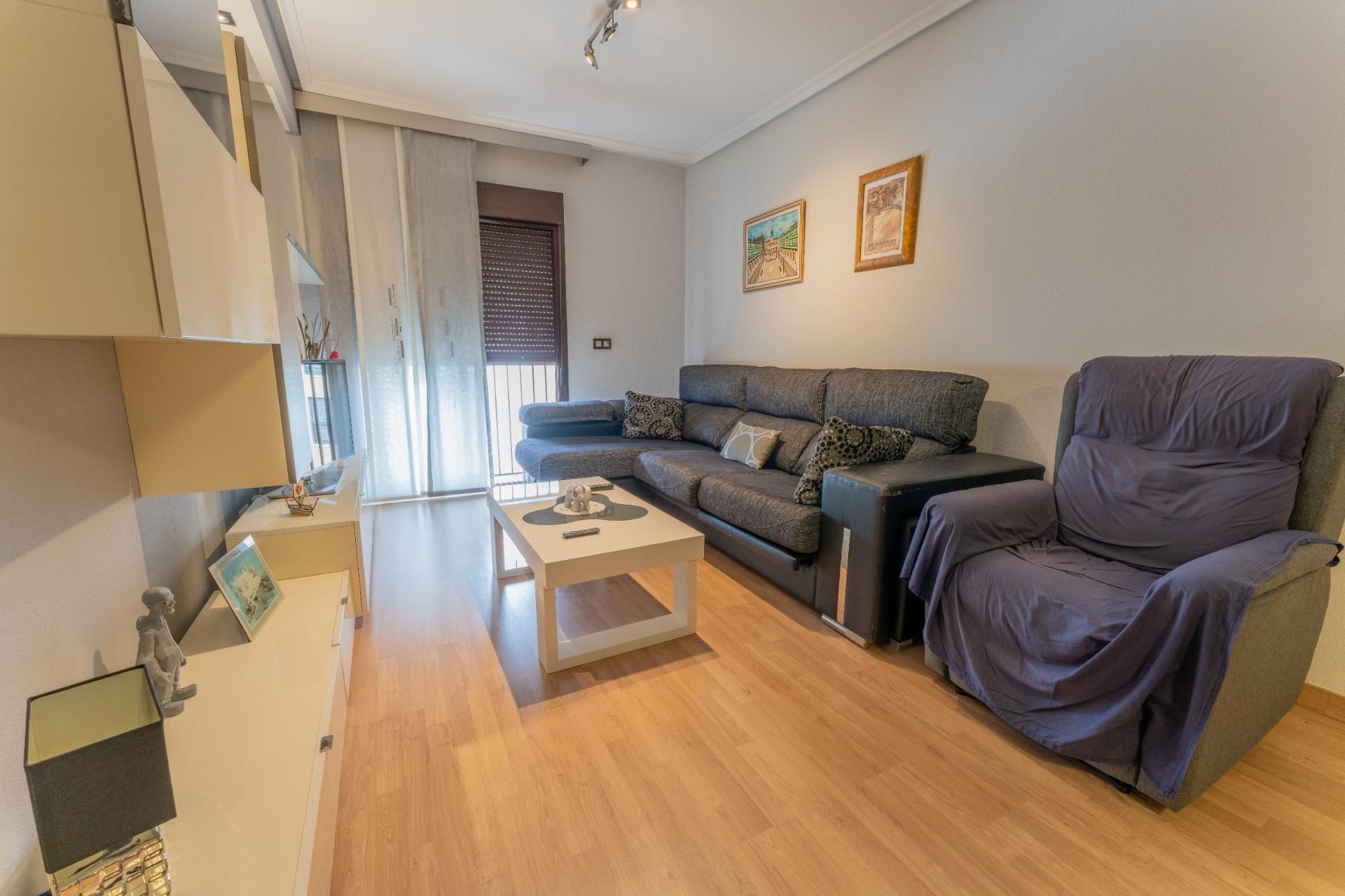 Sala d'estar de Pis en venda en Elche / Elx amb Aire condicionat, Calefacció i Parquet