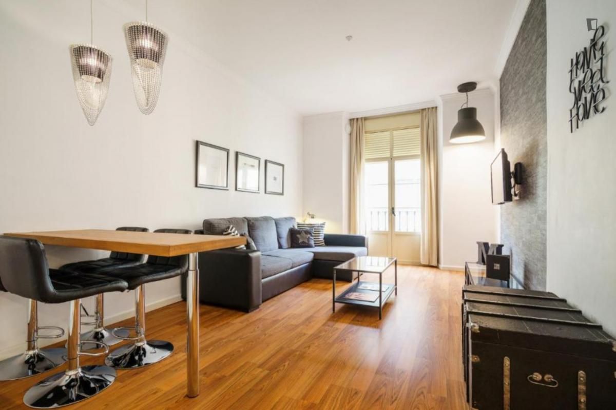 Living room of Apartment to rent in Málaga Capital  with Air Conditioner, Heating and Furnished