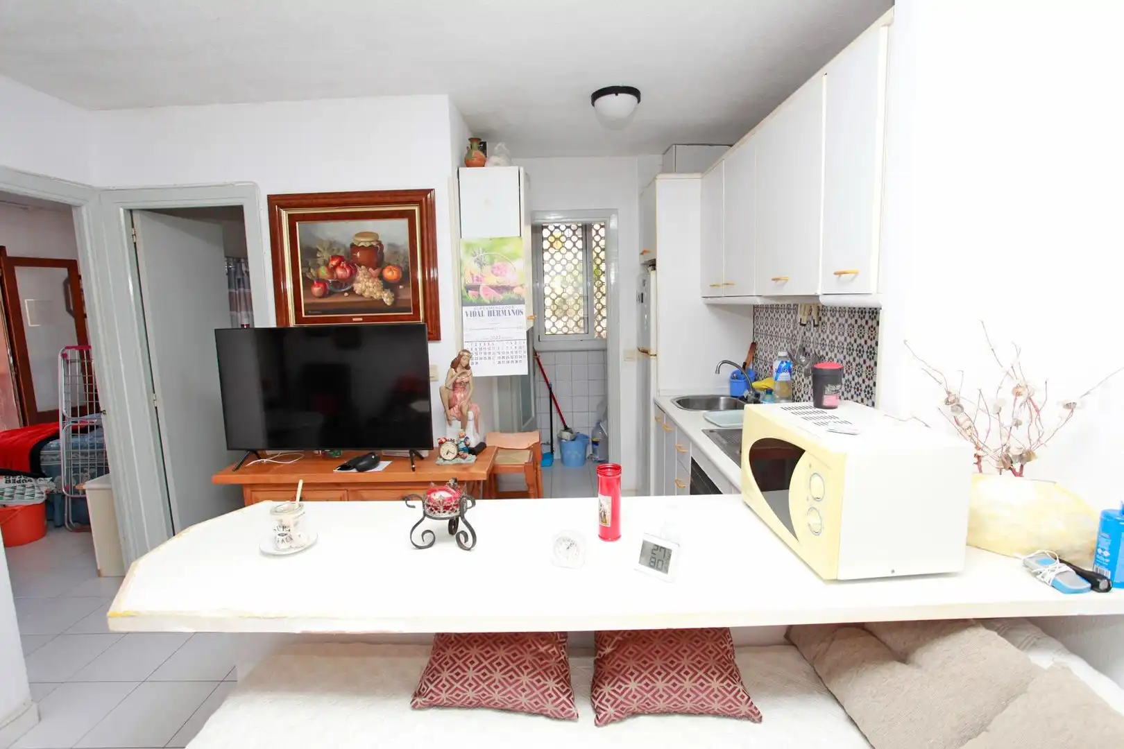 Cocina de Apartamento en venta en La Manga del Mar Menor con Jardín privado, Terraza y Amueblado