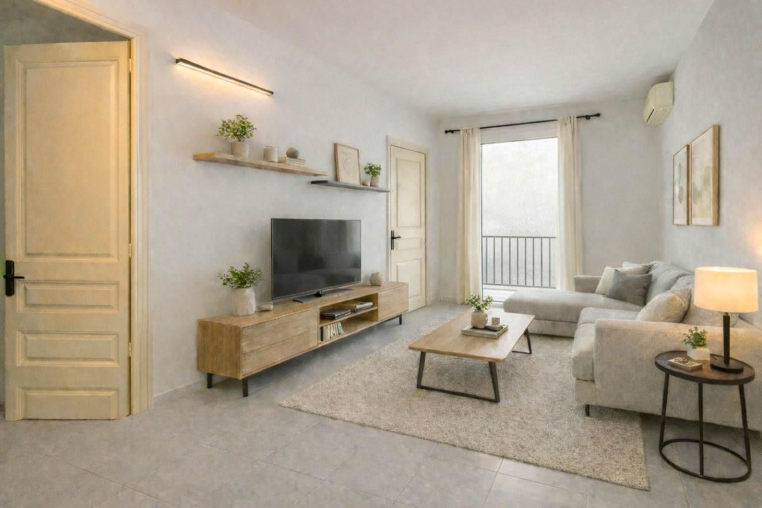 Living room of Flat for sale in  Barcelona Capital  with Air Conditioner and Balcony