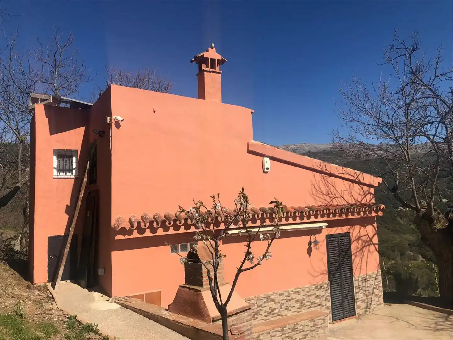 Vista exterior de Finca rústica en venda en Júzcar amb Jardí privat, Traster i Moblat