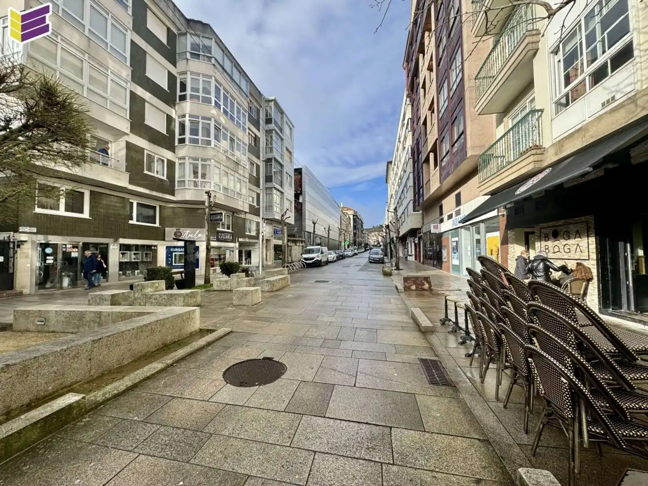 Vista exterior de Piso en venta en Baiona con Calefacción, Parquet y Amueblado