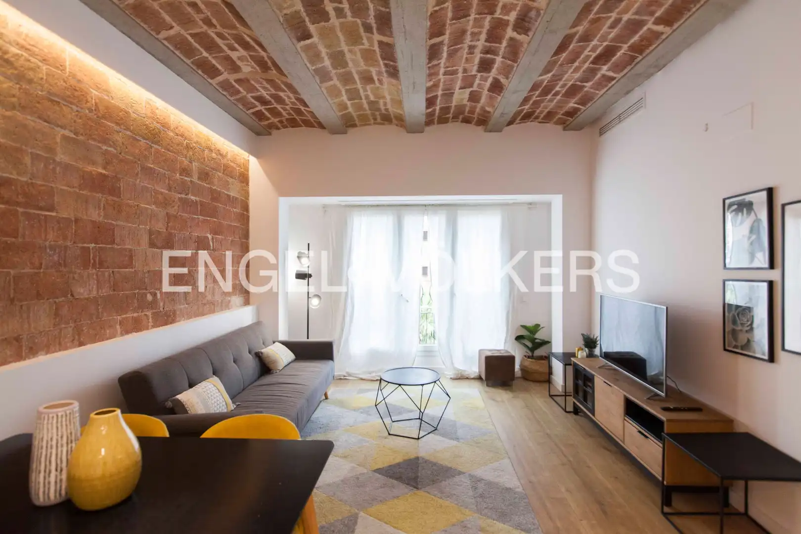 Wohnzimmer von Wohnung zum Verkauf in Barcelona mit Klimaanlage, Heizung und Parkett