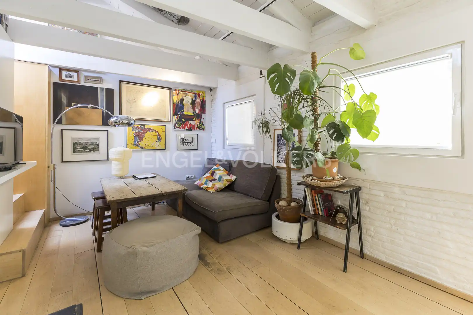 Wohnzimmer von Dachboden zur Miete in  Madrid Capital mit Klimaanlage, Heizung und Terrasse