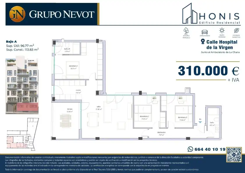 Piso en venta en Calle Hospital de la Virgen, 9, Angustias - Chana - Encina
