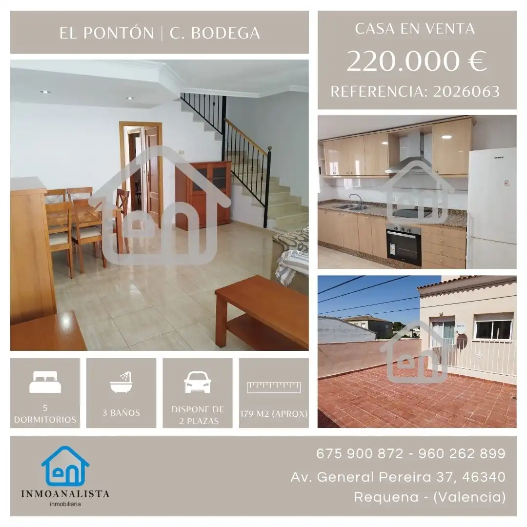 Casa adosada en venta en Calle Bodega, Requena