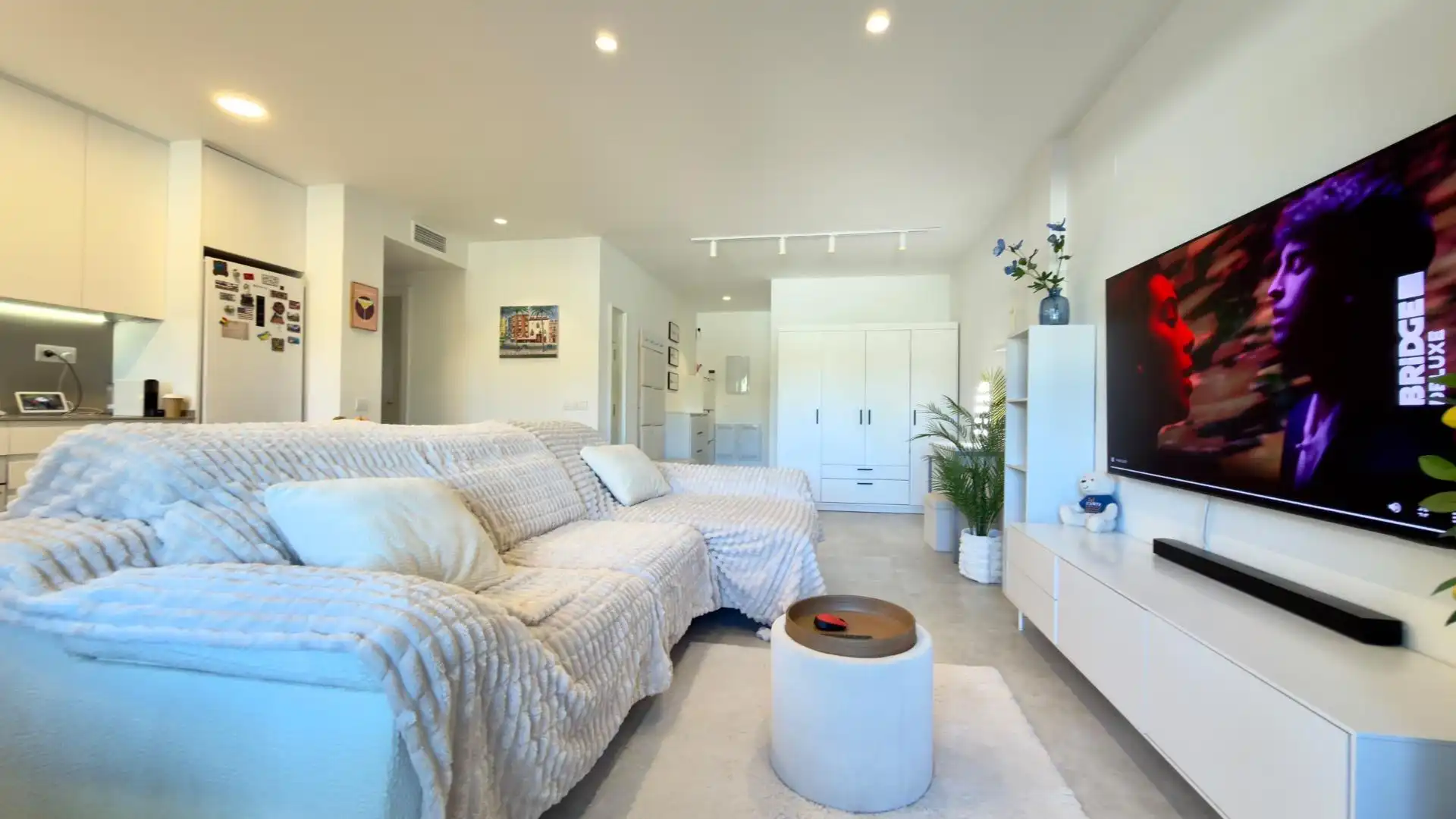 Sala d'estar de Apartament en venda en Finestrat amb Aire condicionat, Calefacció i Jardí privat