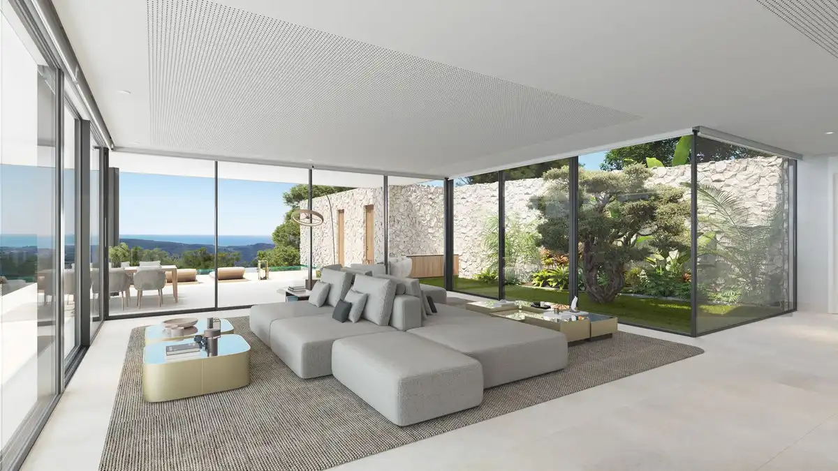 Sala de estar de Casa o chalet en venta en Benahavís con Aire acondicionado, Jardín privado y Terraza